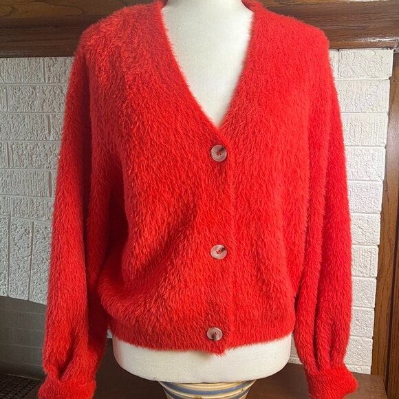 Willow and Wind Sweaters - Cozy and Cute Cardigan Fuzzy Eyelash Sweater, Willow and Wind, Size M